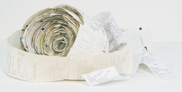 Automated biography. Receipts in chronological order from 2004 to 2011. Dimentions Variable. Ongoing.